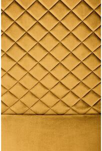Scaun tapitat K442, galben, stofa catifelata, 46x61x102 cm