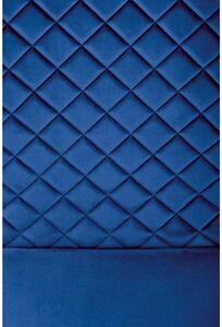 Scaun tapitat K442, albastru, stofa catifelata, 46x61x102 cm