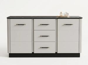 Comoda sufragerie SANTO SA8, casmir/negru, PAL laminat, 170x41x81 cm