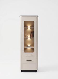 Vitrina living SANTO SA2, casmir/negru, PAL laminat, 64x41x194 cm