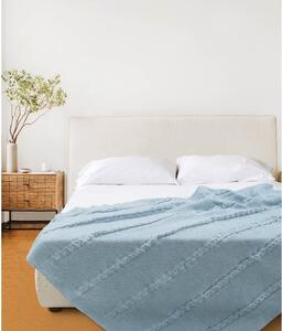 Cuvertură albastră din bumbac pentru pat dublu 200x220 cm Trenza – Oyo Concept