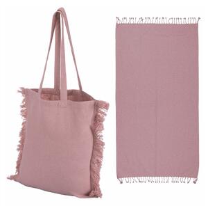 Set geantă de plajă și prosop roz Summer - Villa d'Este