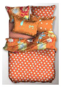 Lenjerie de pat portocalie din microfibră pentru pat de o persoană 200x135 cm Jump – AmeliaHome