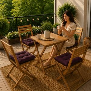 Set 4 pernuțe scaun interior / exterior – burgundi
