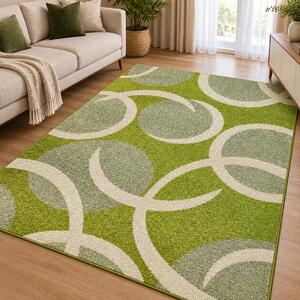 Covor Kolibri 11472-130, Mărime 160 x 230 cm, Verde, Bej, Inaltime Fir 9 mm, Antialergic, Polipropilena, Living, Dormitor, Hol 160 x 230