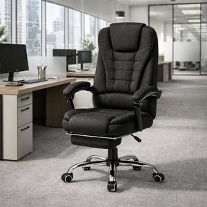 Scaun de birou BOSS cu suport pentru picioare - material negru