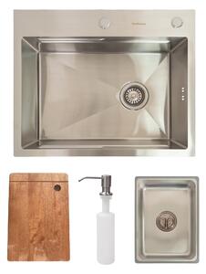 Chiuveta de bucatarie handmade SanDonna HD6050 - Inox