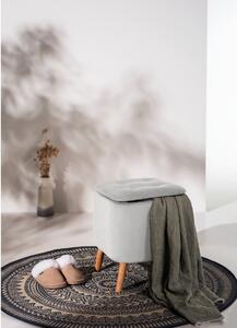 Taburet gri deschis cu tapițerie din catifea – Wenko