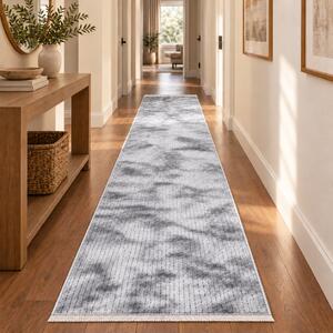Traversa hol antiderapanta, 80x300 cm, Welsoft, model abstract gri, TRV4232