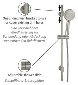 Set de duș argintiu mat din oțel inoxidabil 66 cm Young – Wenko