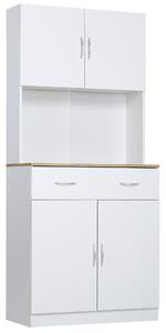 Bufet de bucatarie cu dulapuri HOMCOM, 80x40x180cm, alb | Aosom Romania