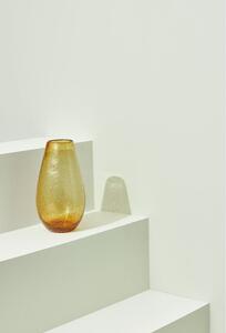 Vază handmade din sticlă galbenă Glow – Hübsch