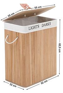 Cos de rufe, Songmics, Lemn, Natural, LCB64Y, 100L, 52 x 32 x 62 cm