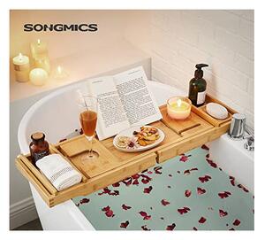 Masa pentru baie, Songmics, Bambus, BCB88Y, Extensibila, natural