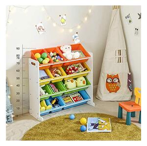 Consola de depozitare pentru copii, Songmics, 4 culori, GKR04W, 86 x 26 x 78 cm