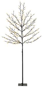 HOMCOM Copac de Crăciun tip cireș, 180 cm, cu LED-uri, 20 ramuri, timer zilnic, pentru interior și exterior acoperit, negru | Aosom Romania