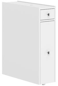 HOMCOM Dulap Baie Slim cu 2 Sertare și Compartiment Deschis, 16x48x58 cm, Alb | Aosom Romania