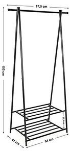Suport pentru umerase, Songmics, HSR05B, Metal, Negru, 41 x 87 x 155 cm