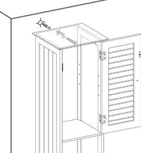 Dulap de depozitare pentru baie, Vasagle, V1, Alb, 32 x 30 x 170 cm