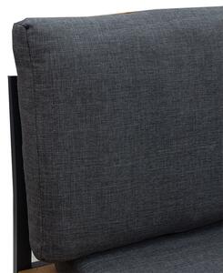 Canapea de exterior Christie set 3 bucati aluminiu-lemn material textil gri-natural