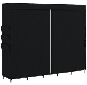 HOMCOM Dulap Textil Compact cu 5 Bare, 5 Rafturi, 6 Buzunare Laterale, Uși Anti-Praf cu Fermoar, Negru | Aosom Romania