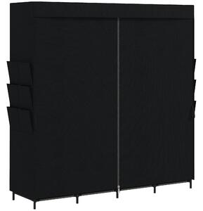 HOMCOM Dulap Textil Compact cu 5 Bare, 4 Rafturi, 6 Buzunare Laterale, Uși Antipraf cu Fermoar, Negru | Aosom Romania