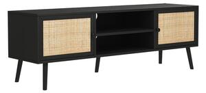 Comoda TV Oslo culoare negru si lemn natural 150x39x49cm