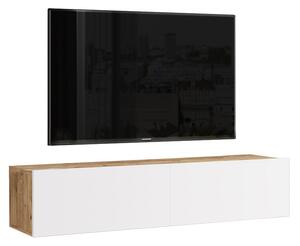 Comoda TV de perete Serit culoare alb - sonoma 140x31.6x29.6cm