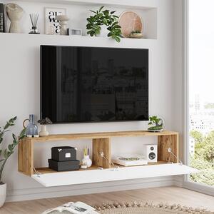 Comoda TV de perete Serit culoare alb - sonoma 140x31.6x29.6cm