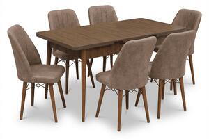 Desire Set Masa 80*170 Extensibila si Scaune 4,6 bucati Maro