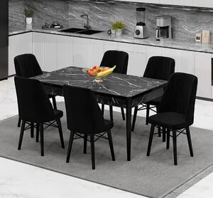Babyface Madrid Set Masa 70*110 Extensibila 70*140 si Scaune 4 bucati Negru