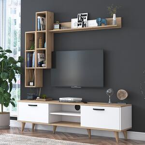 Consola TV Celty culoare lemn natural - alb 180x35x48.5m