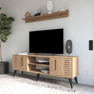 Consola TV Jianxi melaminat culoare lemn natural - negru 180x40x51cm
