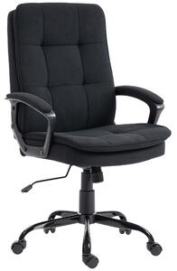 HOMCOM Scaun de Birou Ergonomic din Material Tip In, Înălțime Reglabilă, Funcție de Balansare, 120 kg, Negru | Aosom Romania