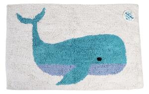 Covoraș de baie alb/albastru 52,5x83 cm Whale – Rex London