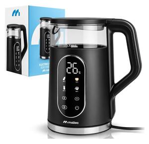 Fierbator electric, 1700 ML, 2200W, negru, control al temperaturii și funcție LED, MalTec, 114844