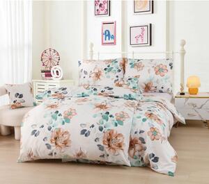 Lenjerie de pat alb micro satin 140x200 cm 6 piese Bibiana - My House