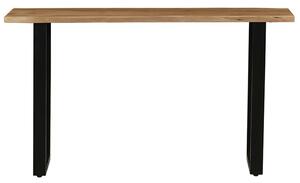 Consola Carver lemn masiv de salcam 3.5 cm picior de culoarea nuc negru 150x40x76cm