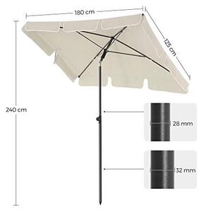 Umbrela pentru terasa, Songmics, Bej, 180x125x240 cm