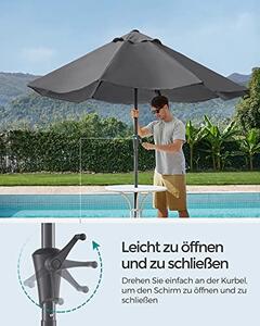 Umbrela pentru terasa, Songmics, Gri, 300x240 cm