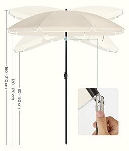 Umbrela de plaja, Songmics, Natural, 160x206 cm