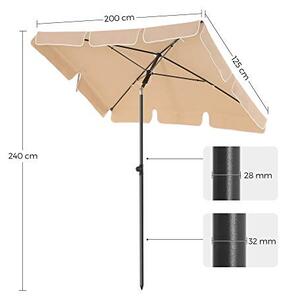 Umbrela de plaja, Songmics, Maro, 200x125x240 cm
