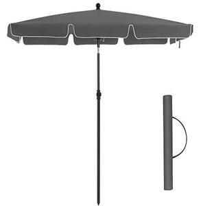 Umbrela de plaja, Songmics, Gri, 200x125x240 cm