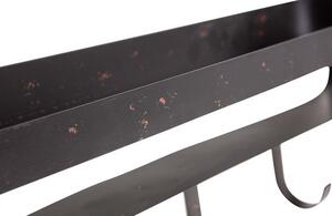 Polita metalica pentru baie RAKKA 56x29 cm, negru cu patina