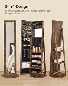 Dulap pentru bijuterii, Songmics, Maro, 162x55x55 cm