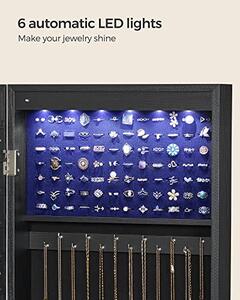 Dulap pentru bijuterii, Songmics, Negru, 120x10x36.7 cm