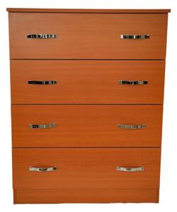 Comoda 4 sertare Cires, 80x48x105 cm