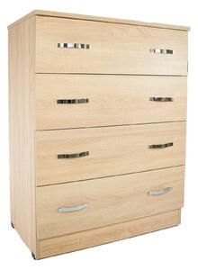 Comoda 4 sertare Sonoma, 80x50x105 cm