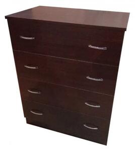 Comoda 4 sertare Wenge, 80x48x105 cm