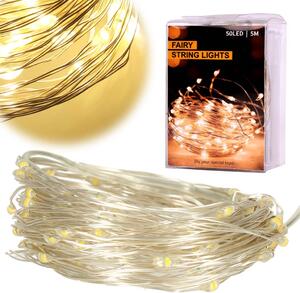Aga LED Fir Decorativ 5m 50 LED Alb Cald
